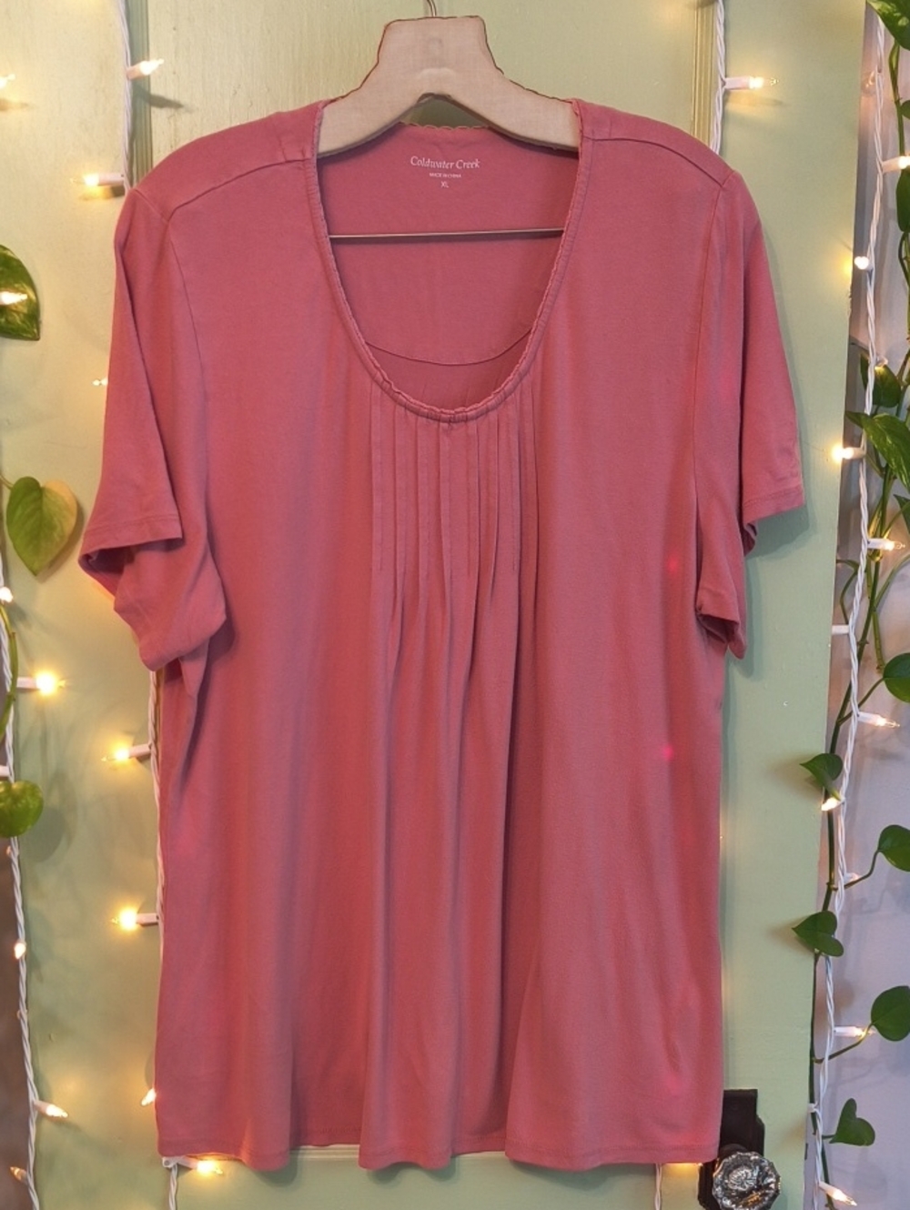 Women's Coldwater Creek Nightwear Top Sleep T-shirt Mauve Pink Dusk XL